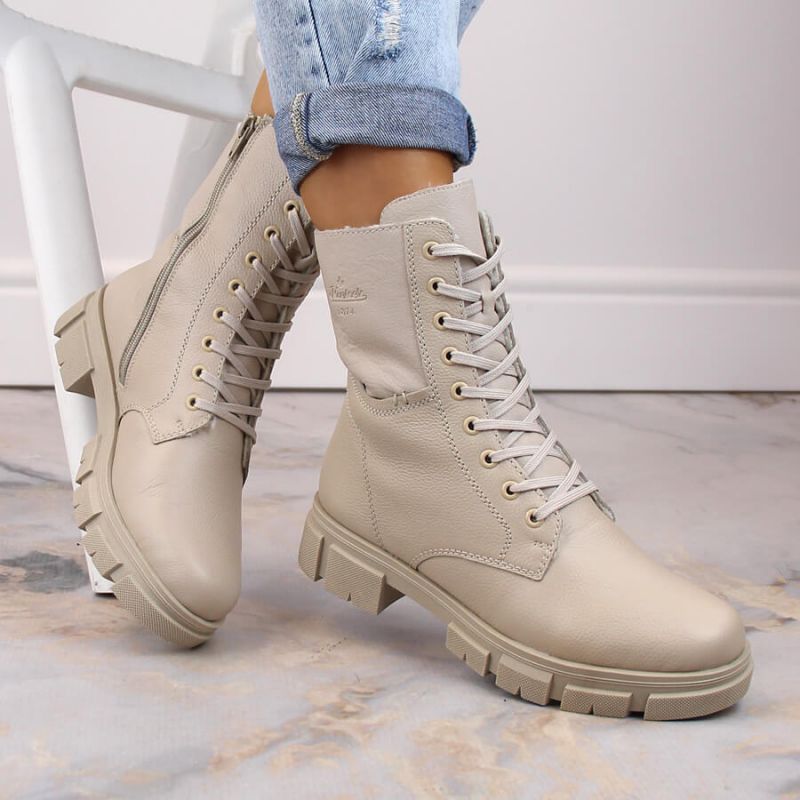 Comfortable insulated leather boots Rieker W RKR613, beige Footwear/Outdoor/Rieker Your Sports Performance
