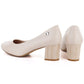 Beige Sergio Leone PB404 women's pumps with a block heel LEONE