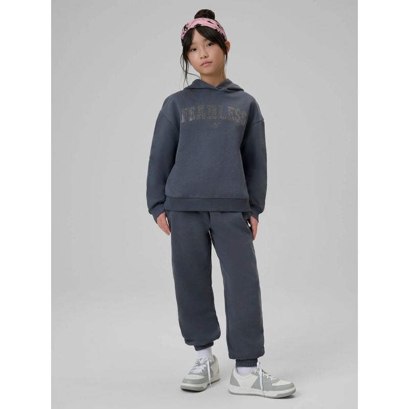 Girls' loose sweatshirt with hood 4F 4FJRSS26TSWSF2627-22S
