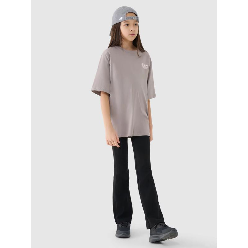 Girls' oversize T-shirt with print 4F 4FJRSS25TTSHF2586-83S *Kategoria tymczasowa Your Sports Performance