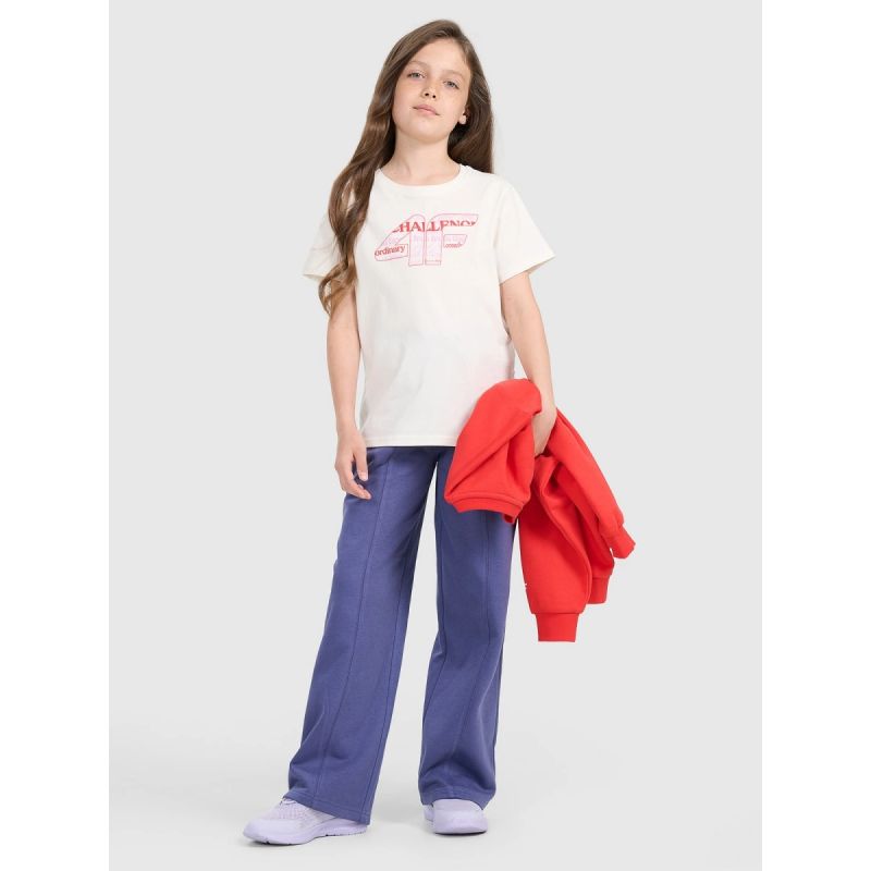 Girls' wide-leg sweatpants 4F 4FJRAW25TTROF1598-33S 4f