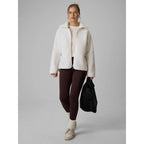 Women's loose sherpa fleece with stand-up collar 4F 4FWAW26TFLEF463-11S