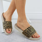 Women's leopard print beach flip-flops for the pool, beige SS274715 Footwear Your Sports Performance