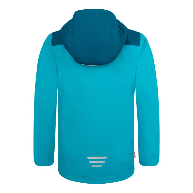 Trollkids Bergen Waterproof Jacket Mist Aquamarine/Harbor Blue/Mellow Peach (611-137)