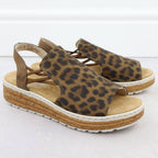 Women's beige leopard print platform sandals Rieker 62741-90 Footwear Your Sports Performance
