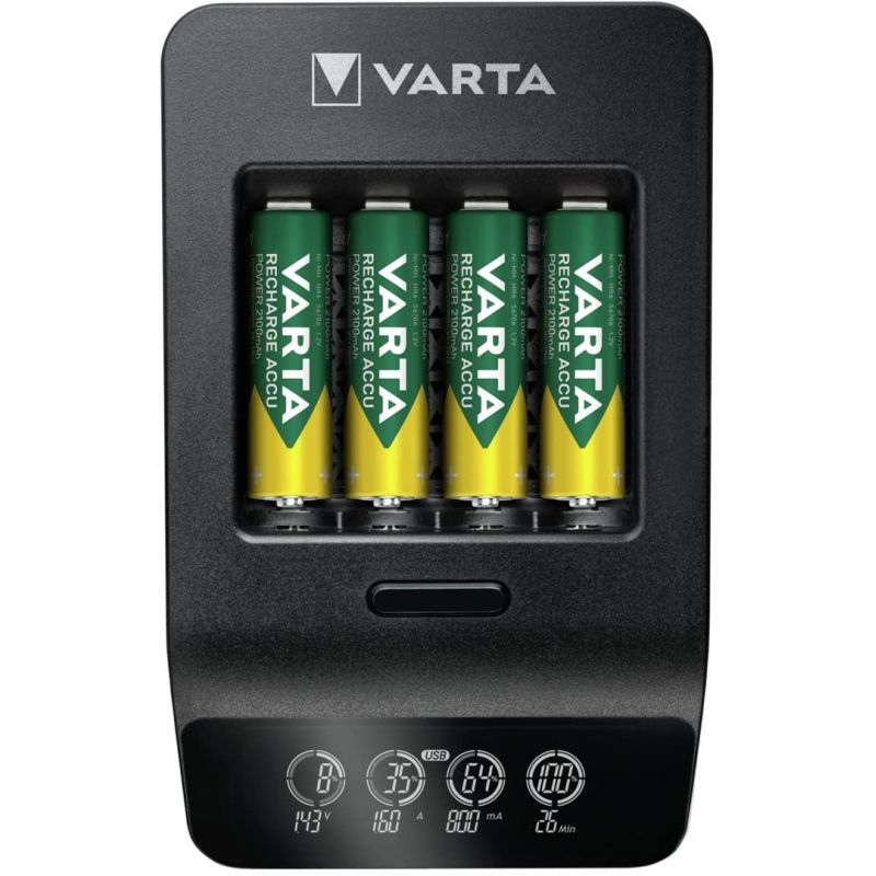 VARTA LCD SMART CHARGER 57684 + 4X2100MAH Baterie, akumulatorki i ładowarki/Ładowarki akumulatorowe z akumulatorkami Your Sports Performance