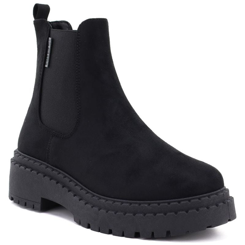 Women's suede ankle boots on the platform, black Big Star UU274858