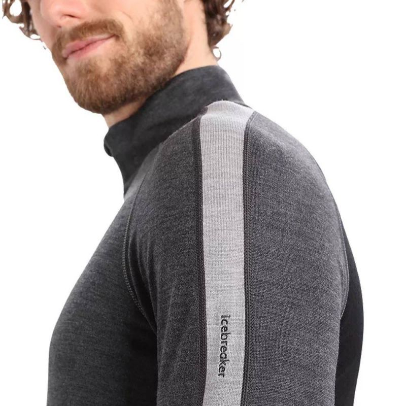 Icebreaker M Zoneknit 260 LS Half Jet H/BLK Men's Thermal T-Shirt Gray (IB0A56HF585) In preparation Your Sports Performance
