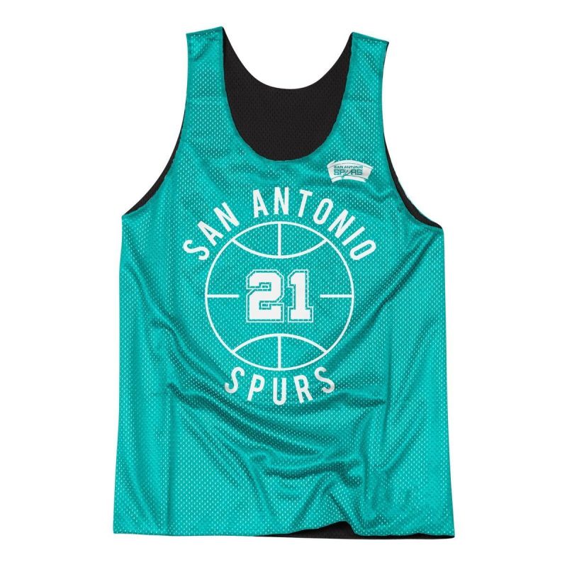 Men's Mitchell & Ness Reversible Tank Top San Antonio Spurs Tim Duncan Mitchell & Ness