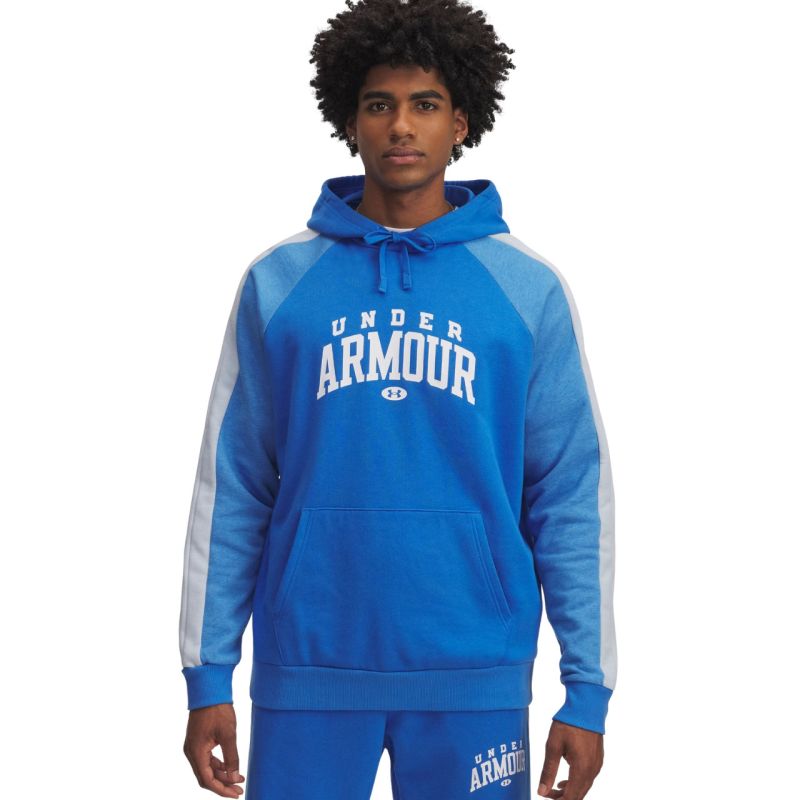 Men's Under Armour Rival Fleece Colorblock Hoodie Blue 6003958 402 Clothing Your Sports Performance