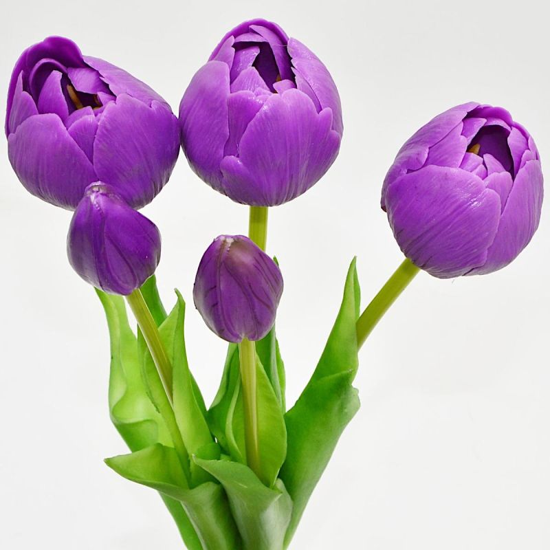 BOUQUET OF 5 PURPLE PEONY TULIPS 39 CM LIFE-LIKE SPRING DECORATION Home and Garden/Equipment Your Sports Performance