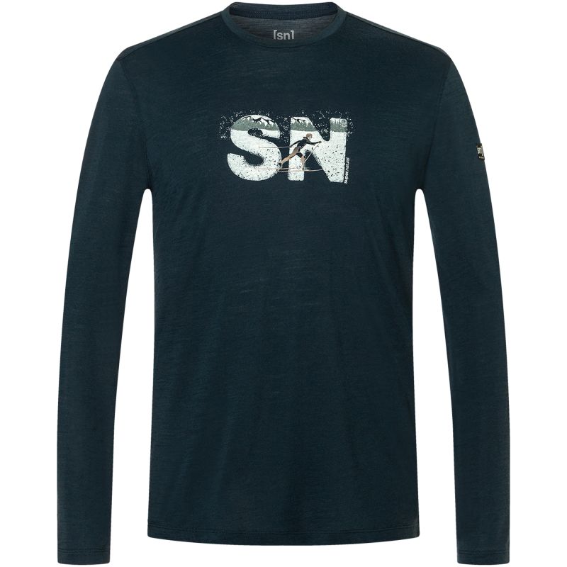 Men's SUPER.NATURAL M CROSS COUNTRY LOGO LS Long-Sleeve Shirt navy