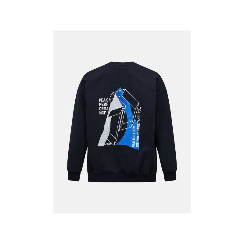 Men's PEAK PERFORMANCE M Terry Graphic Crew sweatshirt, black