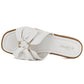 Women's flat slippers with bow white eVento 5479 eVento