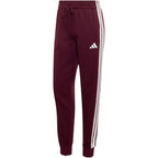 Women's adidas Essentials 3-Stripes Fleece Slim Burgundy Pants KF8321