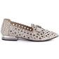 Women's leather openwork taupe shoes Vinceza 99205 Vinceza