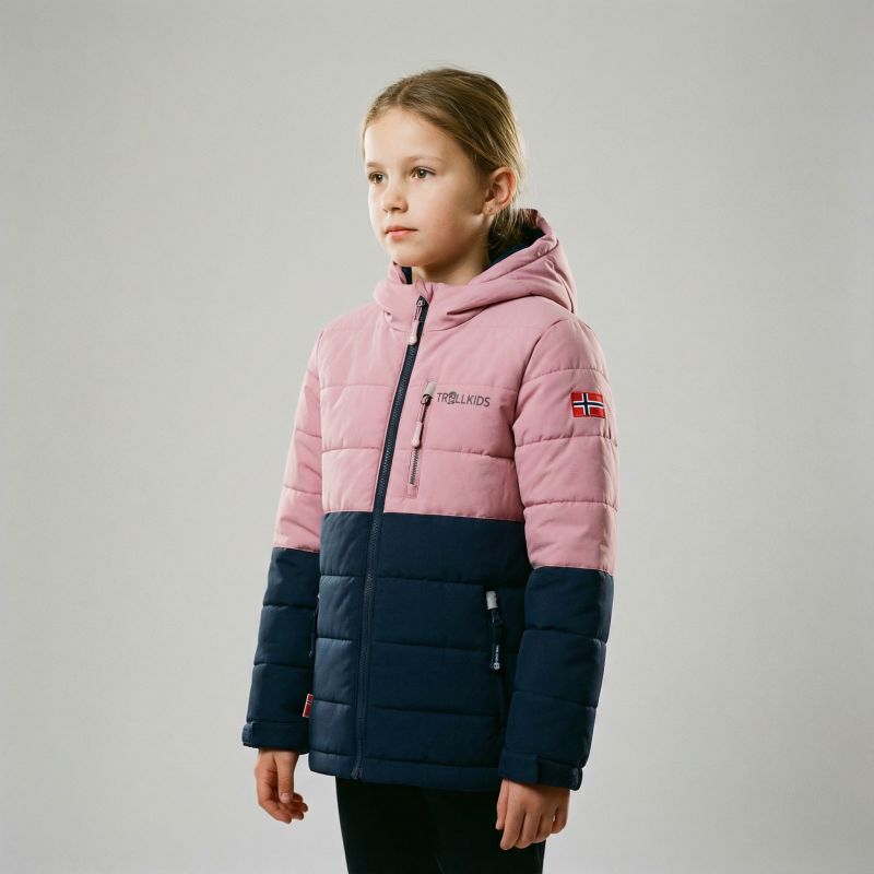 Trollkids Kids Hemsedal Snow Jacket XT ski winter jacket pink/navy blue (513-232) Clothing Your Sports Performance