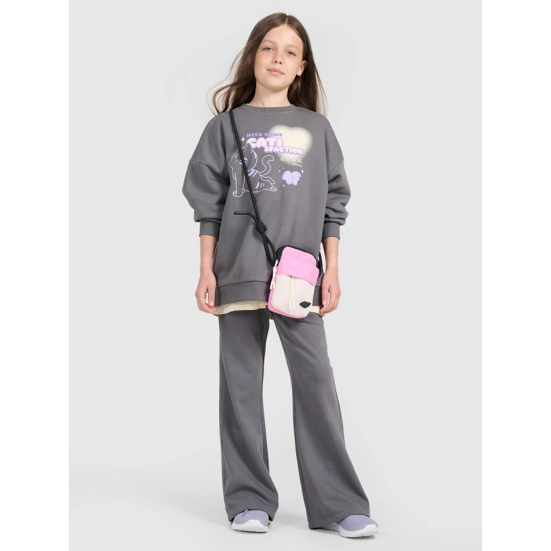 Oversized sweatshirt without a hood for girls 4F 4FJRAW25TSWSF2438-22S 4f
