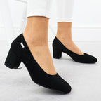 Black suede pumps with a block heel Sergio Leone PB178 Footwear Your Sports Performance