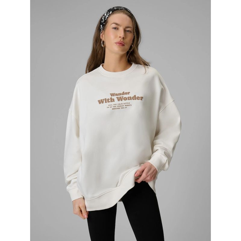 Women's oversize sweatshirt without hood 4F 4FRSS26TSWSF2993-11S 4f