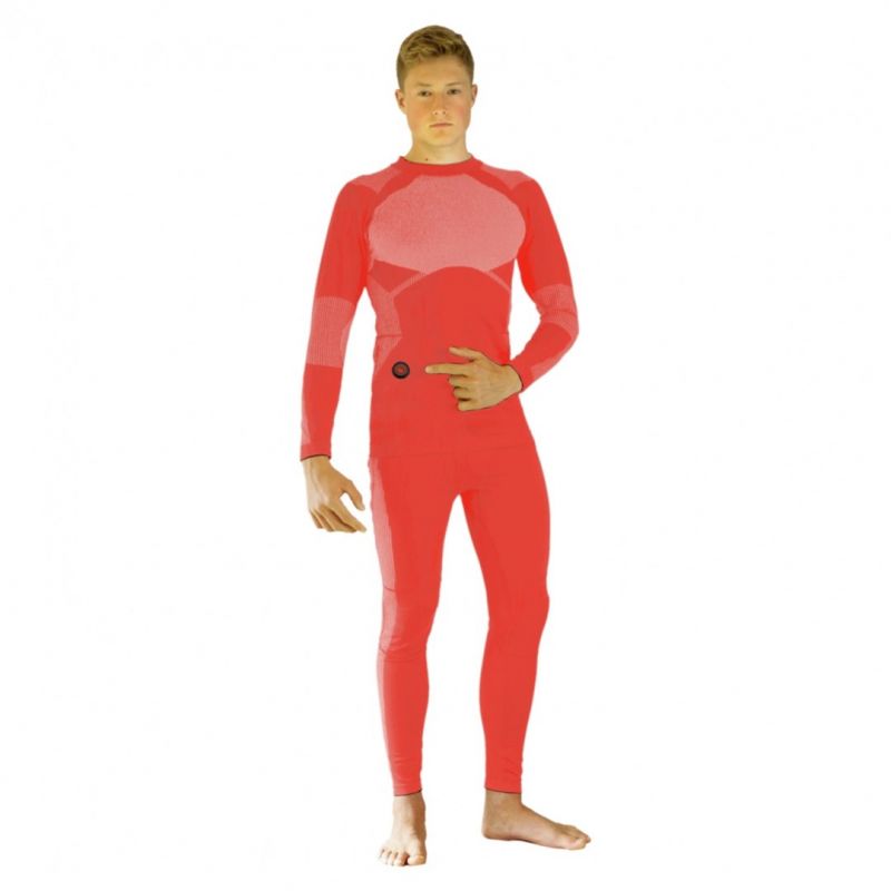 GLOVII HEATED THERMOACTIVE UNDERWEAR SET, SWEATSHIRT AND PANTS, SIZE M, ORANGE, BATTERIES AND CHARGER INCLUDED, GXRM Bieganie/Bielizna Your Sports Performance