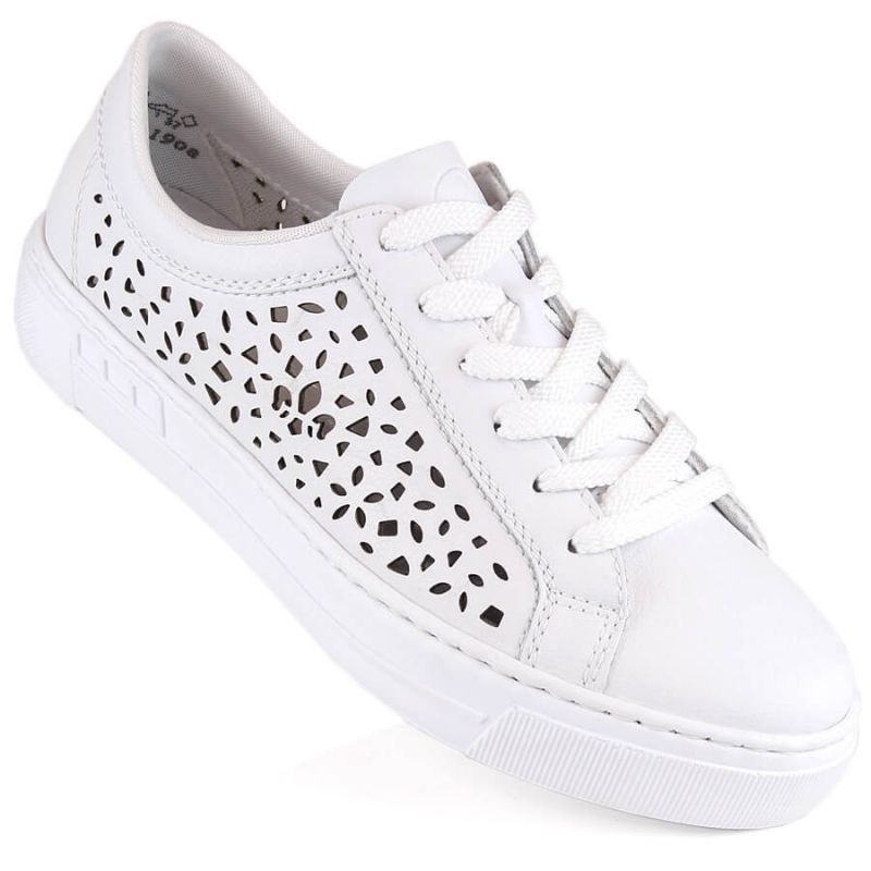 Rieker W RKR641 leather comfort shoes white
