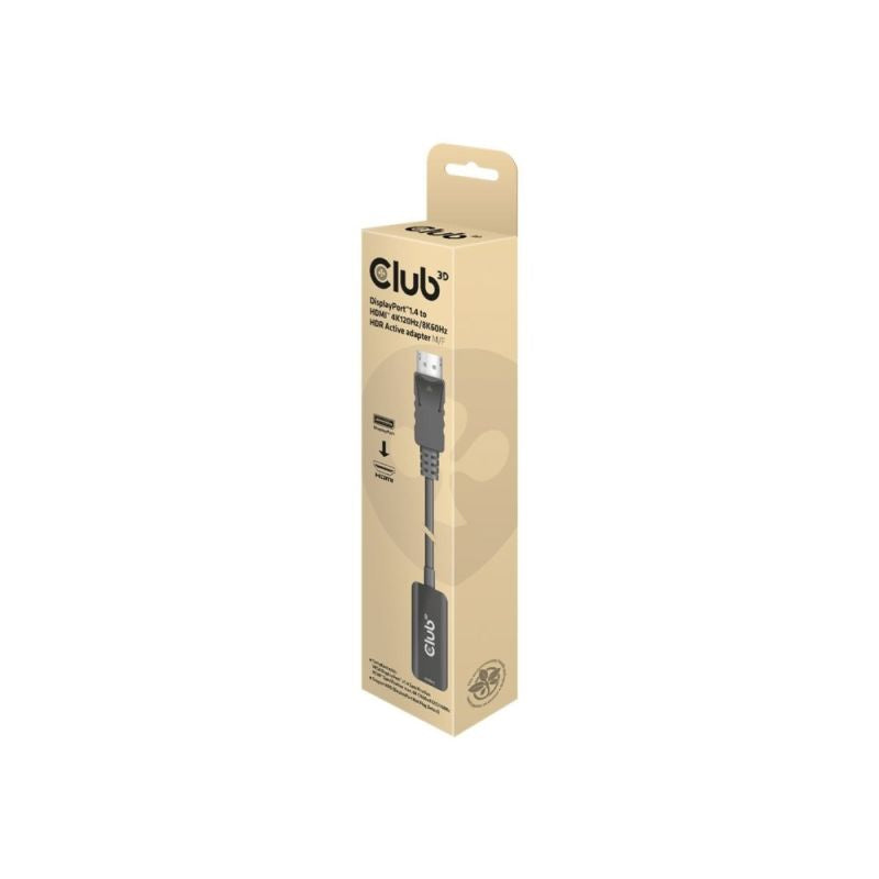 CLUB3D CAC-1088 Cable Adapter 0.21m DisplayPort HDMI Black Kable i adaptery/Adaptery, przejściówki Your Sports Performance