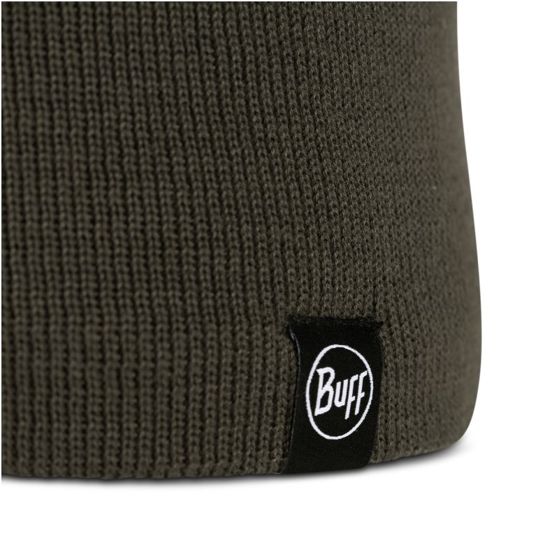 BUFF KNITTED & FLEECE BAND BEANIE LILON SHORT BEETLE GREEN Hat