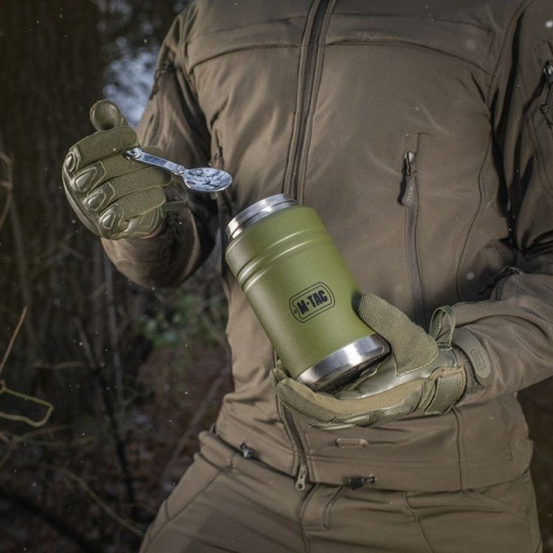 M-TAC Olive stainless steel lunch thermos with spoon, capacity 750 ml. AGD - Produkty/Termosy i kubki termiczne Your Sports Performance