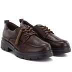 Jezzi JH03-3 women's brown leather shoes