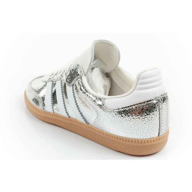 Adidas women's sports shoes Samba OG silver sneakers fashionable leather adidas
