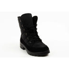 Progress Women’s Winter Boots, Black Insulated Snow Boots with Sheepskin Lining