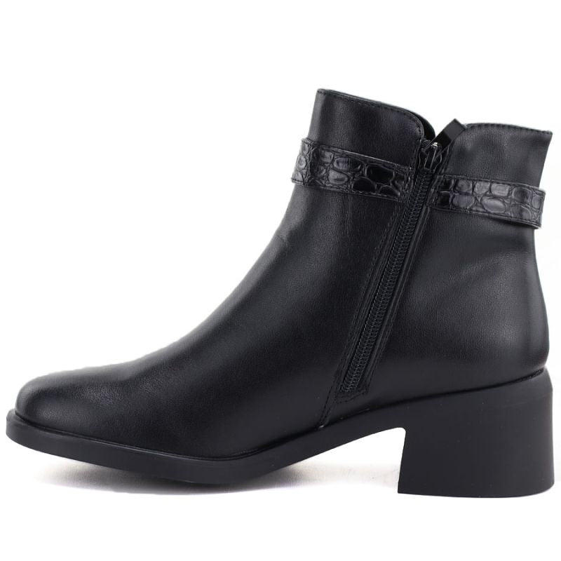 Women's leather ankle boots with insulated sole, black Sergio Leone BT-25-S