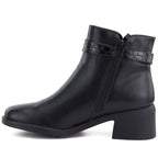 Women's leather ankle boots with insulated sole, black Sergio Leone BT-25-S