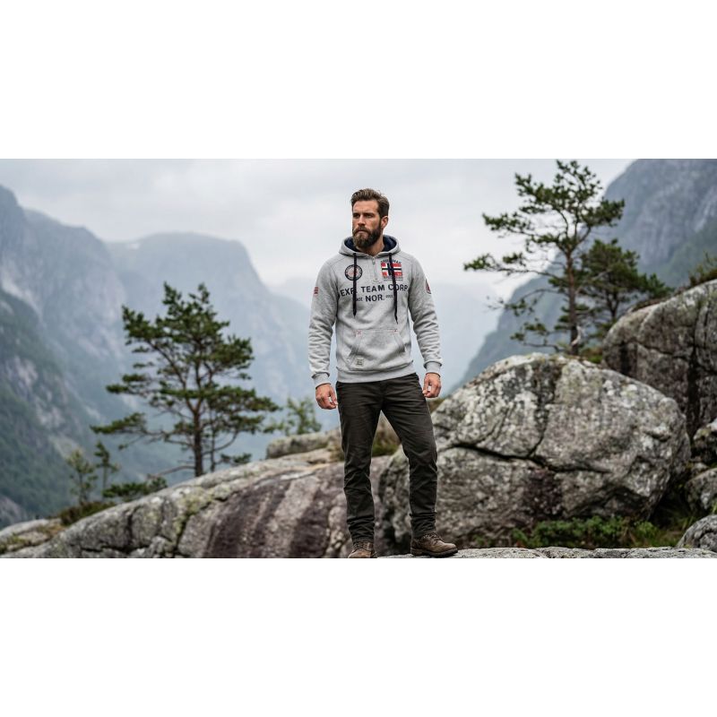 Geographical Norway GOPTAINE MEN 100 EO BS2 Men’s Sweatshirt (WT1885H/GN-LIGHT GREY)
