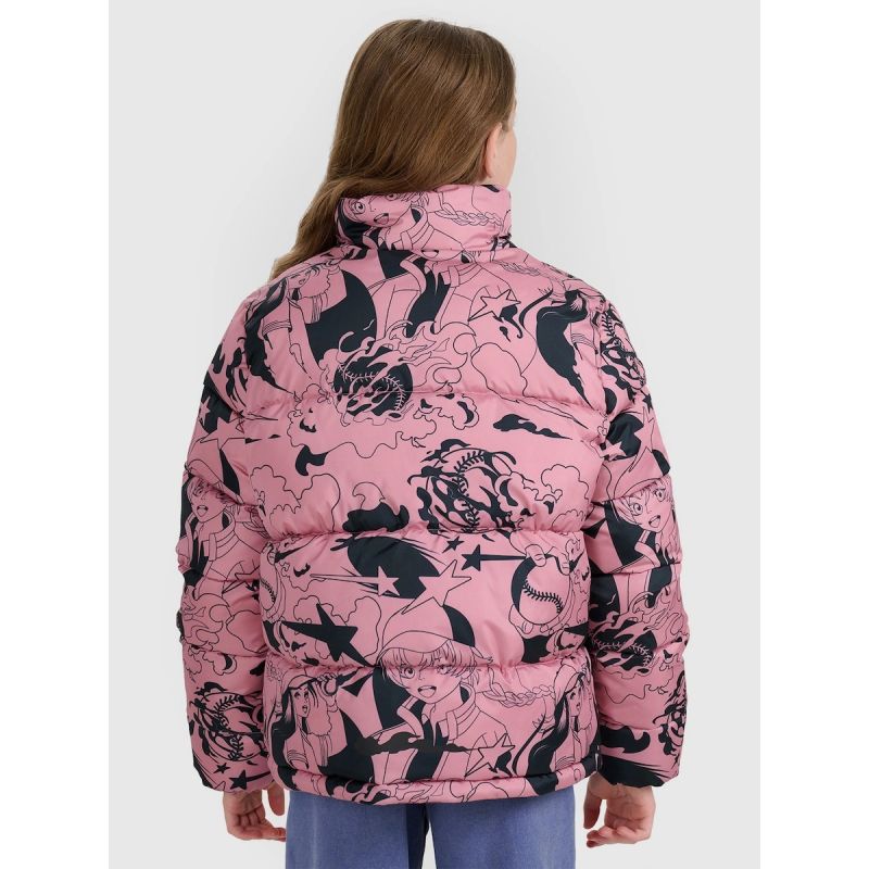 Girls' down jacket with synthetic filling 4F 4FJRAW25TDJAF0748-54A