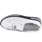 Women's leather openwork platform shoes, white, S.Barski 7092 S.Barski