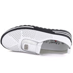 Women's leather openwork platform shoes, white, S.Barski 7092 S.Barski