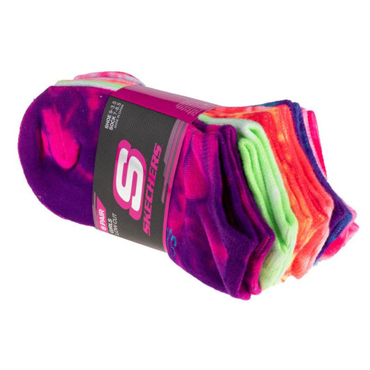 Skechers 6pk Girls Non Terry Tie Dye S107679-MULT multicolor 31-34 In preparation Your Sports Performance
