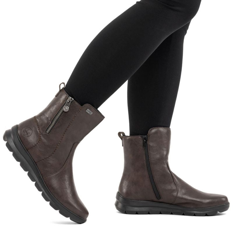 Rieker Z0074-25 comfortable brown waterproof women's ankle boots