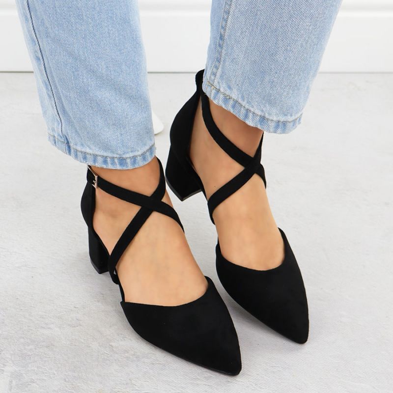 Sergio Leone SK-830 women's black block heel sandals Footwear Your Sports Performance