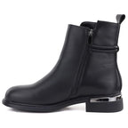 Women's black leather ankle boots D&A S.Barski MK62-7025
