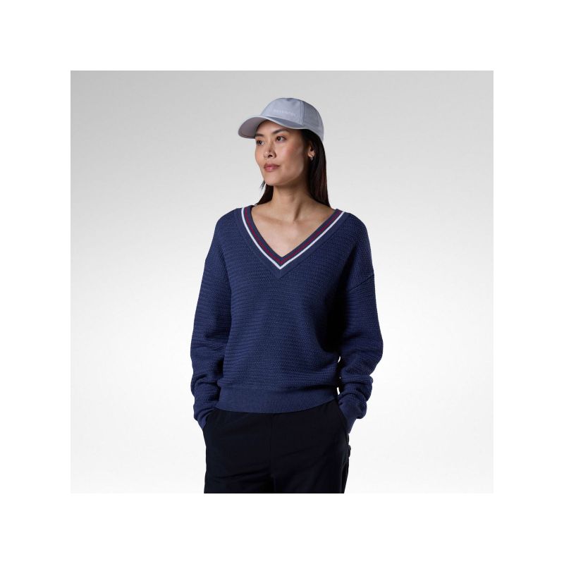 ROSSIGNOL Women's Sweater W Knitted V Neck Navy Blue