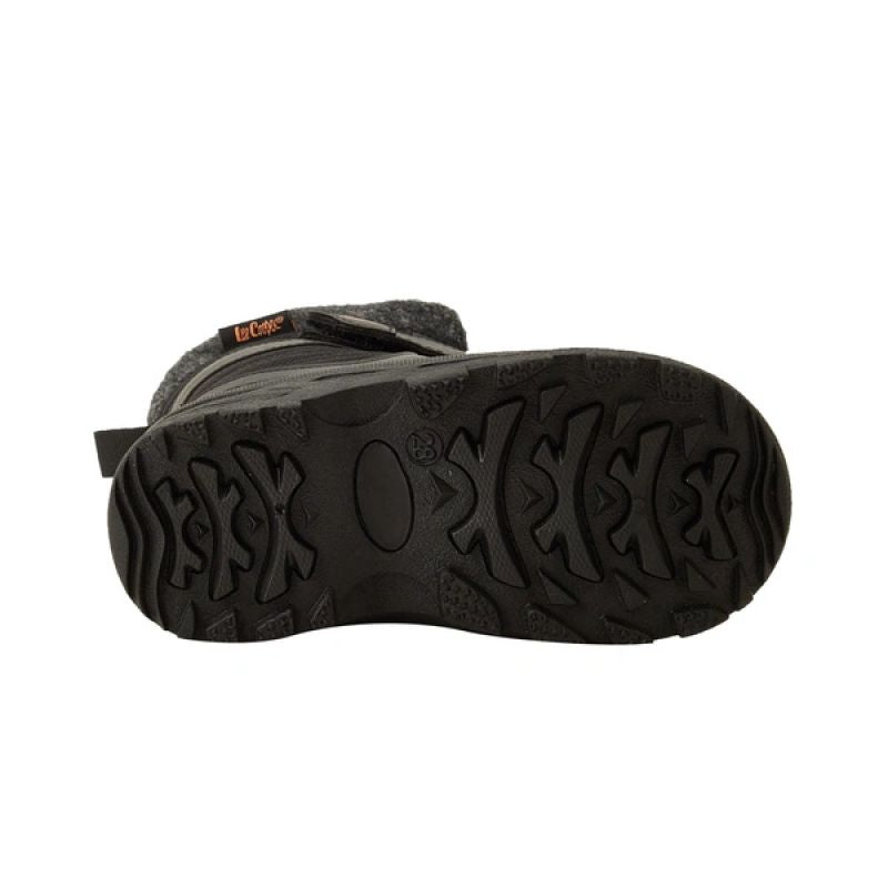 Lee Cooper Kids’ Winter Boots, Black Insulated Snow Boots with Velcro Fastener