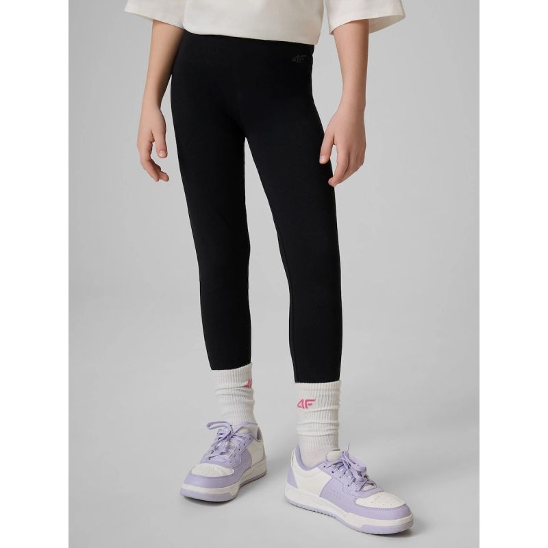 Girls' knitted leggings 4F 4FJRMM00TTIGF316-20S