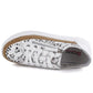 Women's leather openwork zipper shoes, white Artiker 58C1250 Artiker