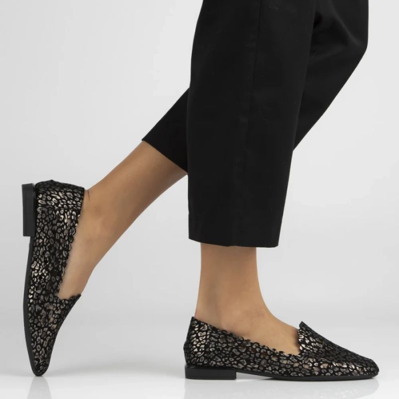 Women's leather openwork shoes, black Filippo DP7710 Filippo