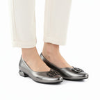 Women's ballerinas with decorative heels, silver Potocki SZ12770 To be categorized Your Sports Performance