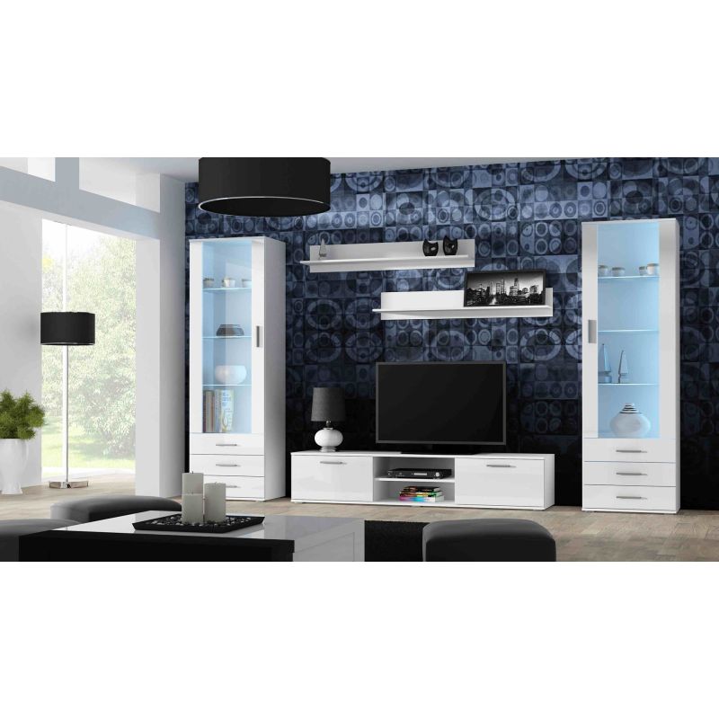 SOHO S1 display cabinet white/gloss white Bufety i witryny/Bufety i witryny na drewnianej podstawie Your Sports Performance