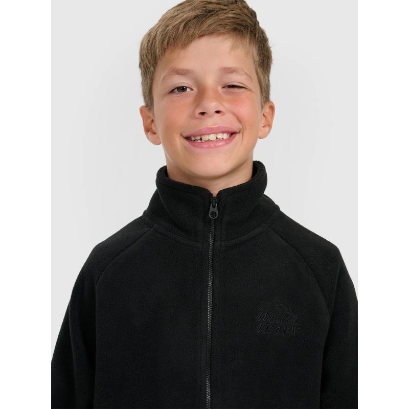 Regular fleece with stand-up collar for boys 4F 4FJRAW25TFLEM490-20S *Kategoria tymczasowa Your Sports Performance